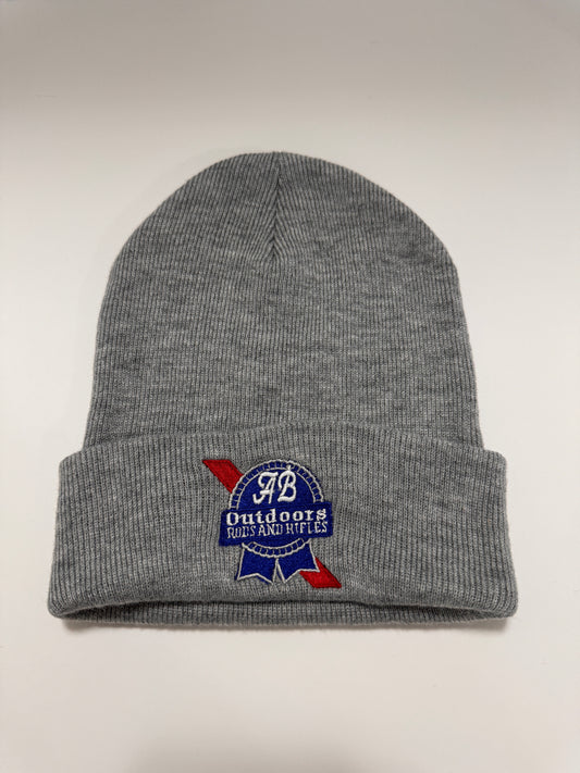 AB OUTDOORS Grey Blue Ribbon toque